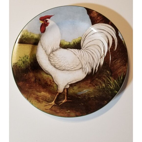Chicken Rooster 8" Plates Vtg Sakura Oneida ON THE FARM Set of 4 David Carter Br - Picture 8 of 15